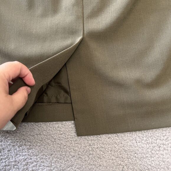 Kasper Skirt Womens Plus 14W Olive Green Crepe Pencil Knee Length Career Work - Picture 9 of 10